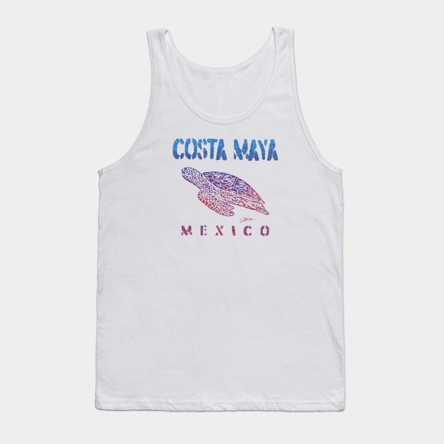 Costa Maya, Mexico, Gliding Sea Turtle Tank Top by jcombs